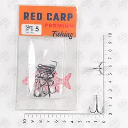 قلاب ماهیگیری سه شاخ RedCarp تایوان سایز ۵ بسته ۱۰ عددی