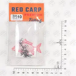 قلاب ماهیگیری سه شاخ RedCarp تایوان سایز ۱۰ بسته ۱۰ عددی