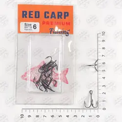 قلاب ماهیگیری سه شاخ RedCarp تایوان سایز ۶ بسته ۱۰ عددی