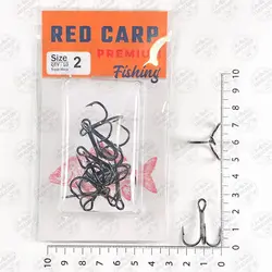 قلاب ماهیگیری سه شاخ RedCarp تایوان سایز ۲ بسته ۱۰ عددی
