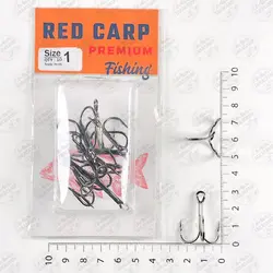 قلاب ماهیگیری سه شاخ RedCarp تایوان سایز ۱ بسته ۱۰ عددی