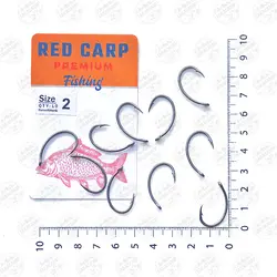 قلاب ماهیگیری  RED CARP کپوری مدل CurvedShunk سایز ۲ بسته ۱۰ عددی