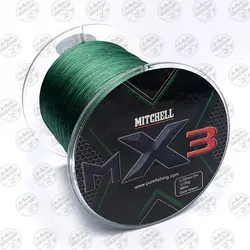 نخ براید ماهیگیری MITCHELL MX3 X8  رنگ سبز ۳۰۰ متر سایز ۰/۱۶
