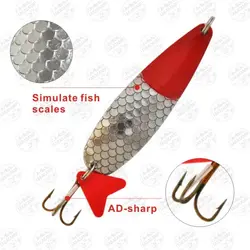 قاشقک ماهیگیری فلزی نقره ای - قرمز  ۱۳ گرم ۸ سانتی متر