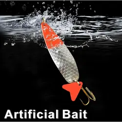 قاشقک ماهیگیری فلزی نقره ای - قرمز  ۱۳ گرم ۸ سانتی متر