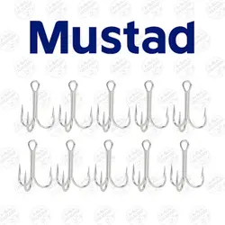 قلاب نیکل سه شاخ  موستاد نروژ بسته ۱۰ عددی سایز ۱۶ Mustad 3553NI