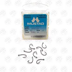 قلاب موستاد برنزی سایز ۱۴ بسته ۵۰ عددی MUSTAD 5301 BR