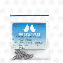 حلقه رینگ برنزی موستاد بسته ۱۰ عددی سایز ۲  Mustad Oval Split Rings