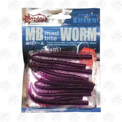 کرم خاکی مصنوعی طعم دار Mad Bite Captain کاپیتان ۸ سانتی متر ۱۰عددی