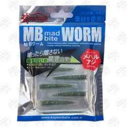 کرم مصنوعی طعم دار Mad Bite Captain کاپیتان ۴ سانتی متر ۸ عددی