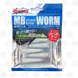 کرم مصنوعی طعم دار Mad Bite Captain کاپیتان ۴ سانتی متر ۸ عددی