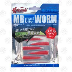 کرم مصنوعی طعم دار Mad Bite Captain کاپیتان ۴ سانتی متر ۸ عددی