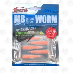 کرم مصنوعی طعم دار Mad Bite Captain کاپیتان ۴ سانتی متر ۸ عددی