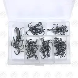 قلاب سه شاخ کاپیتان  سایز ۱ تا ۶ مجموعه ۴۵ عددی به همراه جعبه قلاب