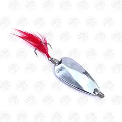 طعمه قاشقک ماهیگیری نقره ای استیل پردار ۲۱ گرم ۴.۷ سانتی متر