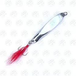 طعمه قاشقک ماهیگیری نقره ای استیل پردار ۱۸ گرم ۶٫۸ سانتی متر