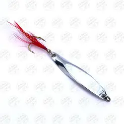 طعمه قاشقک ماهیگیری نقره ای استیل پردار ۲۰ گرم ۶٫۸ سانتی متر