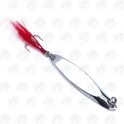 طعمه قاشقک ماهیگیری نقره ای استیل پردار ۱۴ گرم ۶ سانتی متر