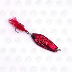 طعمه قاشقک ماهیگیری قرمز استیل پردار۱۰ گرم ۴ سانتی متر