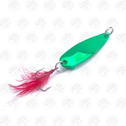 طعمه قاشقک ماهیگیری سبز استیل پردار۱۰ گرم ۵ سانتی متر