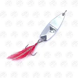 طعمه قاشقک ماهیگیری نقره ای استیل پردار۱۰ گرم ۵ سانتی متر