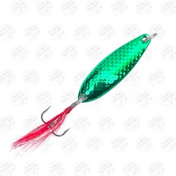 طعمه قاشقک ماهیگیری سبز استیل پردار۱۰ گرم ۵ سانتی متر