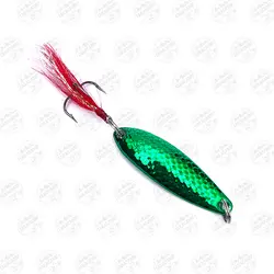 طعمه قاشقک ماهیگیری سبز استیل پردار۱۰ گرم ۵ سانتی متر