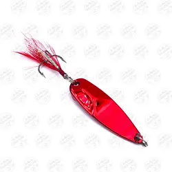 طعمه قاشقک ماهیگیری قرمز استیل پردار۱۰ گرم ۵ سانتی متر