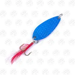 طعمه قاشقک ماهیگیری آبی استیل پردار۱۰ گرم ۴ سانتی متر