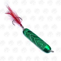 طعمه قاشقک ماهیگیری سبز استیل پردار۱۰ گرم ۵ سانتی متر