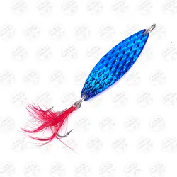 طعمه قاشقک ماهیگیری آبی استیل پردار۱۰ گرم ۵ سانتی متر