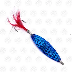 طعمه قاشقک ماهیگیری آبی استیل پردار۱۰ گرم ۵ سانتی متر