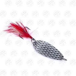 طعمه قاشقک ماهیگیری استیل نقره ای پردار۱۰ گرم ۴ سانتی متر