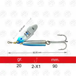 لانسه مپسو لوبر نقره ای آبی ۲۰ گرم سایز ۴ Mapso Lober 4 DEC/ Plata Azul Cuerpo Azul