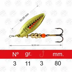 لانسه مپسو اسپارک طلایی مشکی قرمز ۱۱ گرم سایز ۳ MAPSO Spark-PB 3 Oro-Negro-Rojo