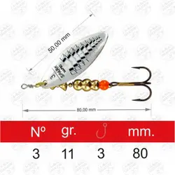 لانسه مپسو اسپارک نقره ای مشکی  ۱۱ گرم سایز ۳ MAPSO Spark-PB 3 Plata-Blanco-Negro