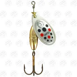 لانسه ماهیگیری مپسو نقره ای خال مشکی قرمز ۹ گرم سایز ۳  MAPSO Reder-DEC 3 PLATA-Rojo-Negro