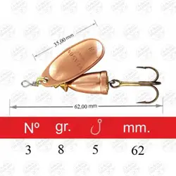 لانسه ماهیگیری مپسو مسی ۸ گرم سایز ۳  MAPSO Vlason-METAL 3 Cobre