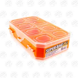 جعبه ابزار (ارگانایزر) لوازم ماهیگیری ۱۰ خانه Super-Bag 10 دوطرفه مدل ASR-5020 نارنجی