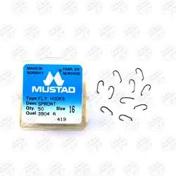 قلاب موستاد برنزی سایز 16 بسته ۵۰ عددی MUSTAD 3904A | فرا کمپ| فروشگاه لوازم ماهیگیری و کمپینگ