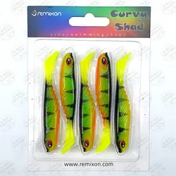 طعمه ماهیگیری لور ماهی ژله ای Remixon Curvy Shad 7.5cm Color 03