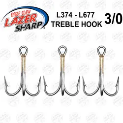 قلاب سه شاخ آب شور Eagle Claw L374-L677 بسته ۳ عددی سایز 3/0