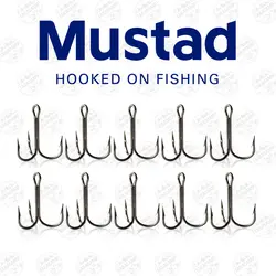 قلاب موستاد نیکل مشکی سایز ۱۴ بسته ۱۰ عددی MUSTAD Triples HOOKS