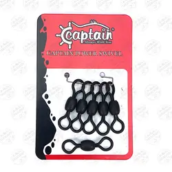 دوراهی مشکی مات کاپیتان ۵۰۰۸ سایز ۳/۰ بسته ۶ عددی CAPTAIN Japanese Crane Swivel #3/0 | فرا کمپ| فروشگاه لوازم ماهیگیری و کمپینگ