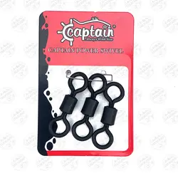 دوراهی مشکی مات کاپیتان ۵۰۰۶ سایز ۸/۰ بسته ۳ عددی CAPTAIN Longer Rolling Swivel #8/0 | فرا کمپ| فروشگاه لوازم ماهیگیری و کمپینگ