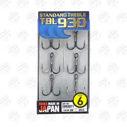 قلاب سه شاخ هایابوسا ژاپن نیکل مشکی سایز ۶ بسته ۶ عددی Hayabusa TBL930,CL:NB,size 6,#6 | فرا کمپ| فروشگاه لوازم ماهیگیری و کمپینگ