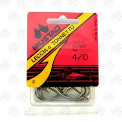 قلاب موستاد پایه بلند سایز ۴/۰ بسته۸عددی MUSTAD LECCIA e TONNETTO SIZE 4/0,QTY 8 | فرا کمپ| فروشگاه لوازم ماهیگیری و کمپینگ