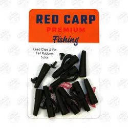 لد کلیپ و پین و رابر بسته ۵ عددی ردکارپ RED CARP | فرا کمپ| فروشگاه لوازم ماهیگیری و کمپینگ