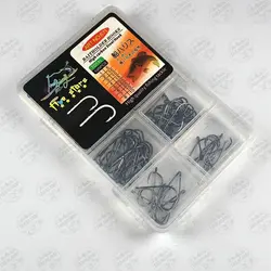 قلاب ماهیگیری کپوری ۸ سایز پایه بلند مختلف مجموعه ۱۰۰ عددی  به همراه جعبه قلاب