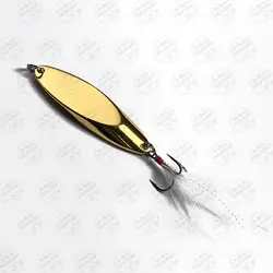 قاشقک ماهیگیری فلزی طلایی پردار ۲۵ گرم